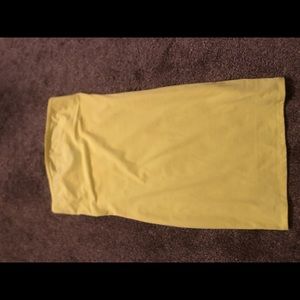 Neon yellow strapless dress